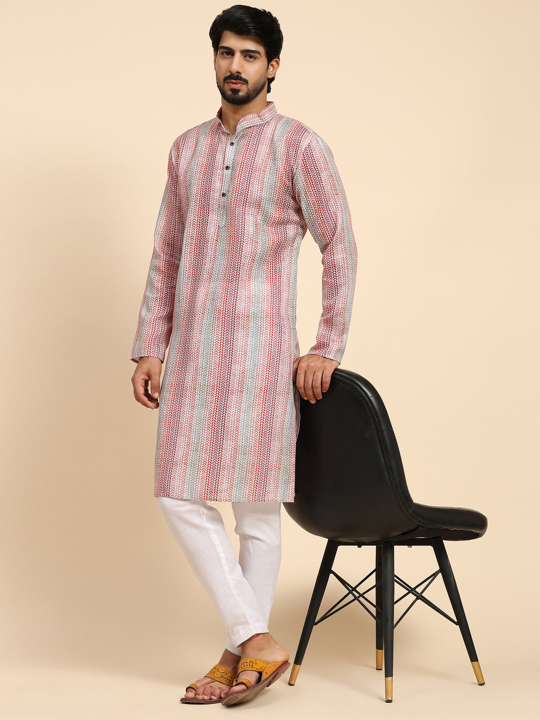 Stylish Men's Kurta Set | Digital Prints for Weddings & Festive Events