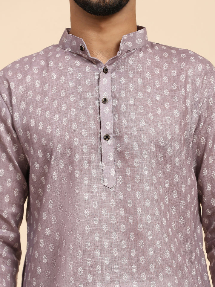 Sophisticated Men's Kurta Set | Printed Motifs for Weddings & Gatherings