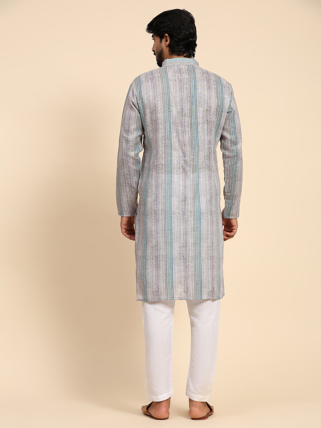 Stylish Men's Kurta Set | Digital Prints for Weddings & Festive Events