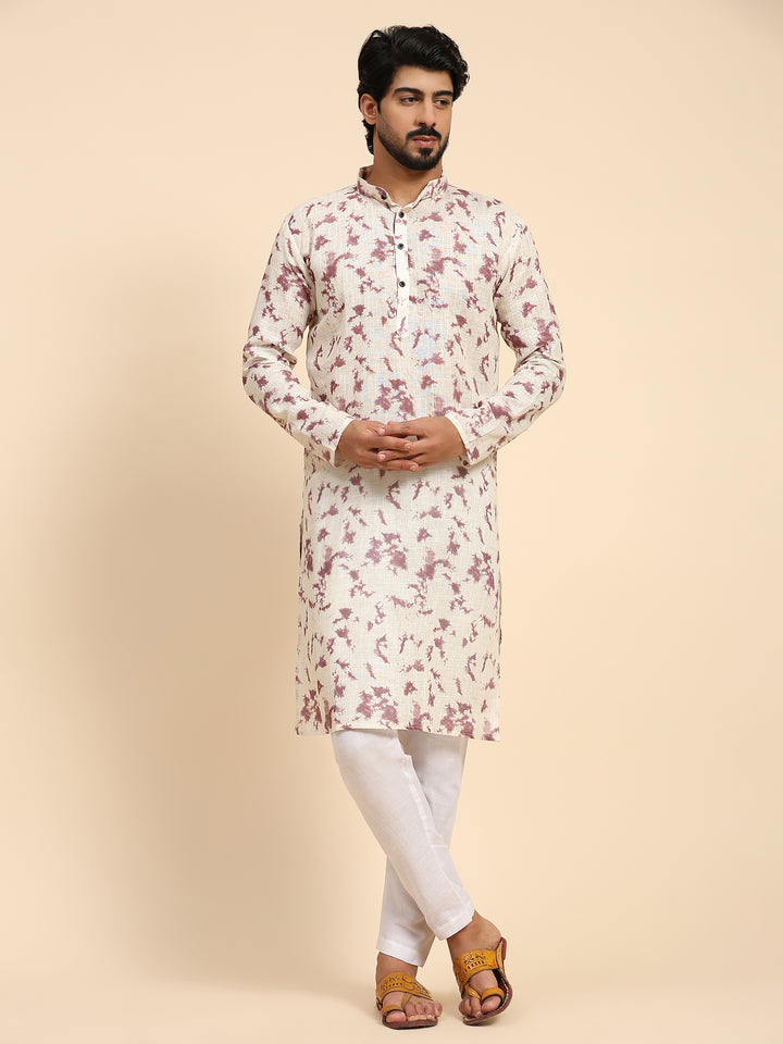 Modern Men's Kurta Set | Tie-Dye Digital Prints for Weddings & Celebrations