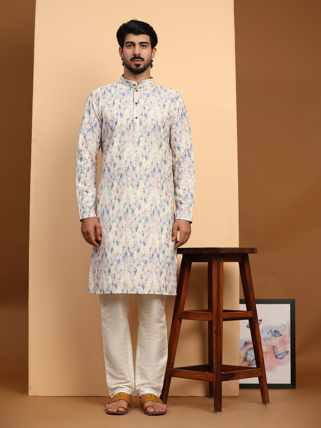 Vibrant Viscose Kurta Set | Digital Print and Sifli Work for Festive Wear