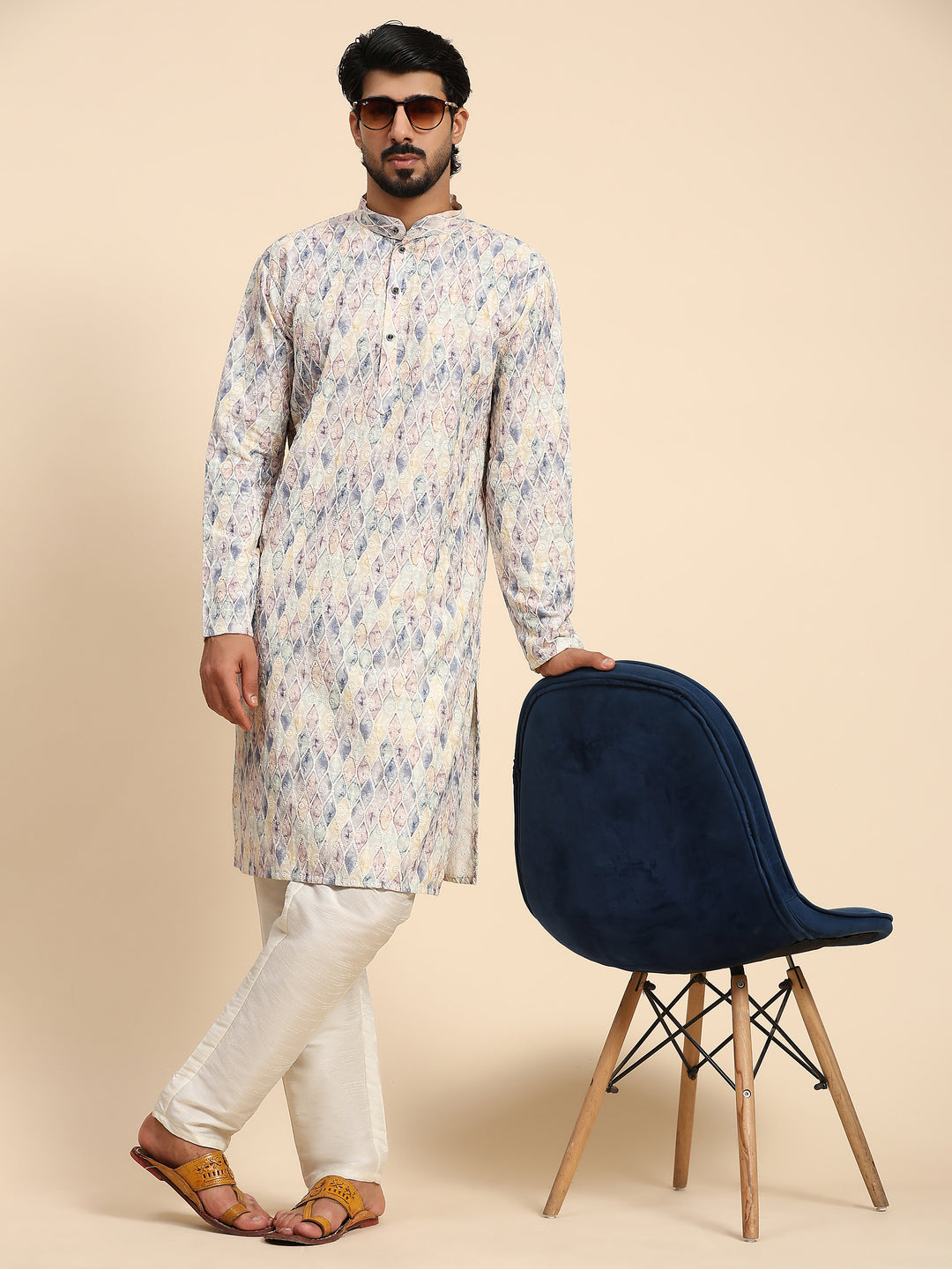 Vibrant Viscose Kurta Set | Digital Print and Sifli Work for Festive Wear