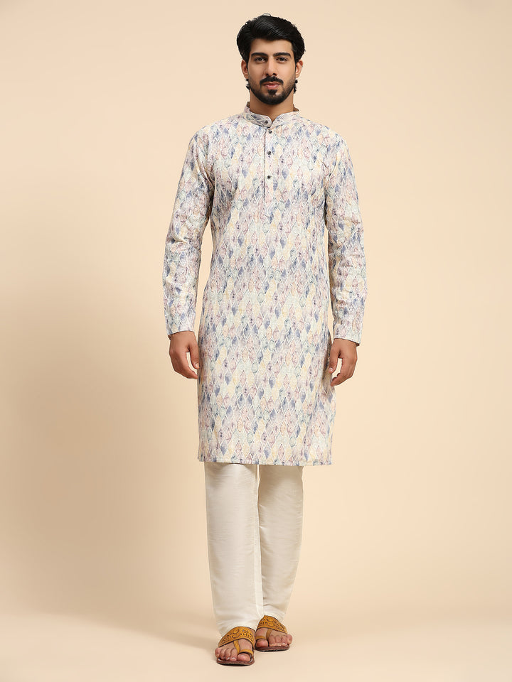 Vibrant Viscose Kurta Set | Digital Print and Sifli Work for Festive Wear