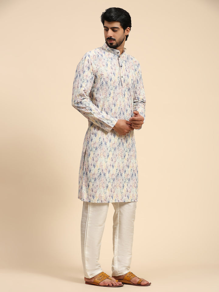 Vibrant Viscose Kurta Set | Digital Print and Sifli Work for Festive Wear