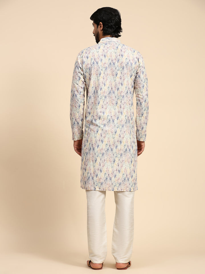 Vibrant Viscose Kurta Set | Digital Print and Sifli Work for Festive Wear