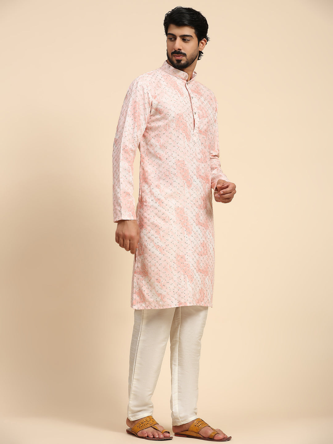 Designer Tie-Dye Kurta & Pajama | Digital Print Sequence for Men's Festive Wear