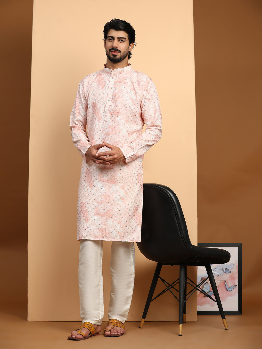 Designer Tie-Dye Kurta & Pajama | Digital Print Sequence for Men's Festive Wear