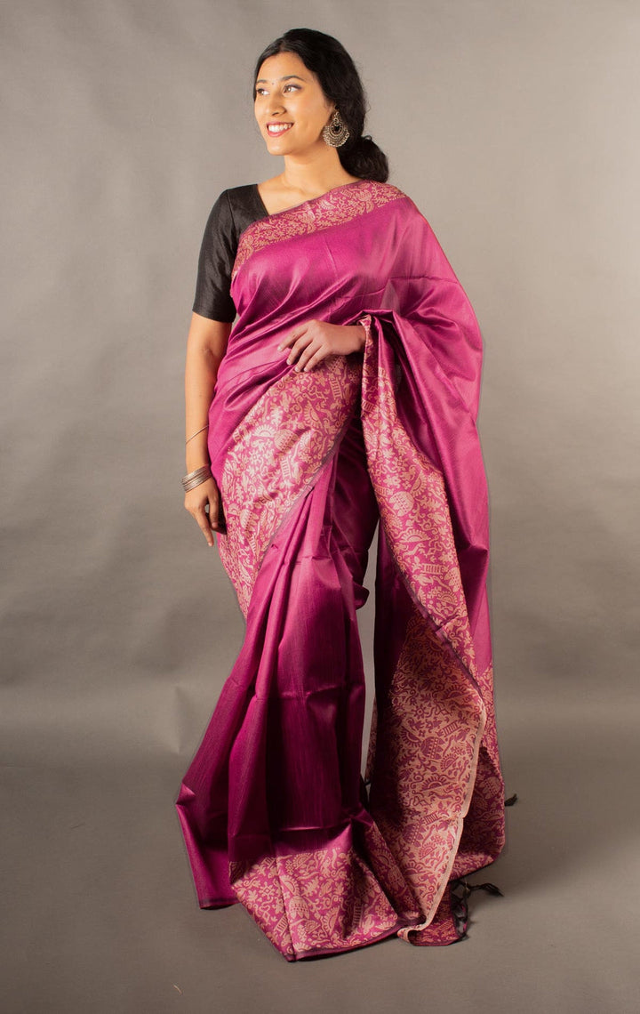 Sophisticated red Banglori handloom raw silk saree with a rich pallu, perfect for weddings and festivals.