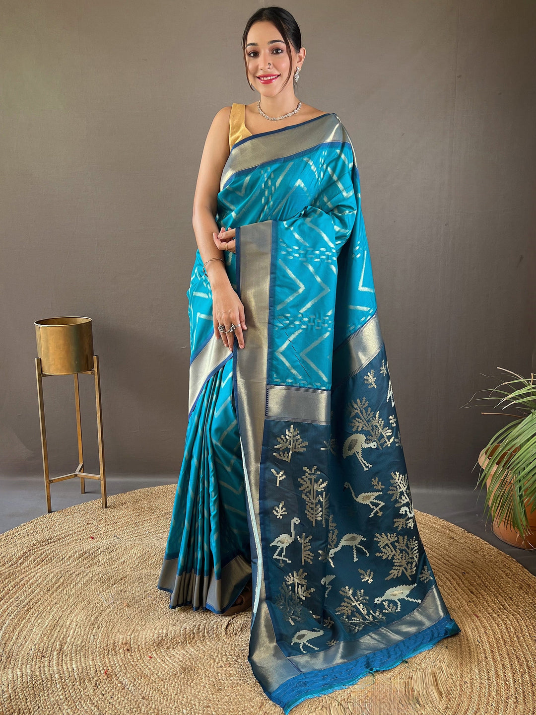 Blue silk saree crafted for elegance and style.