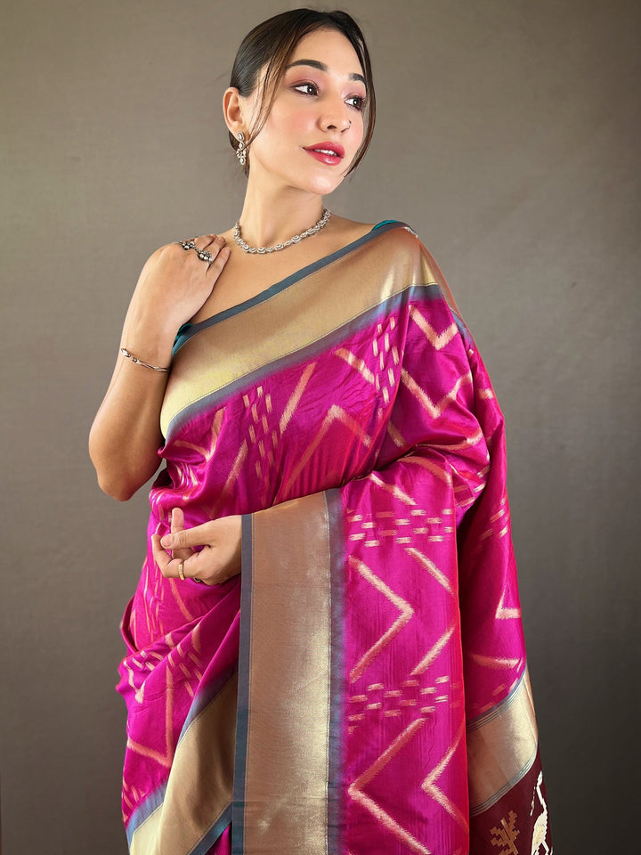 Vibrant color luxurious fabric exclusive attire crafted for elegance and style.