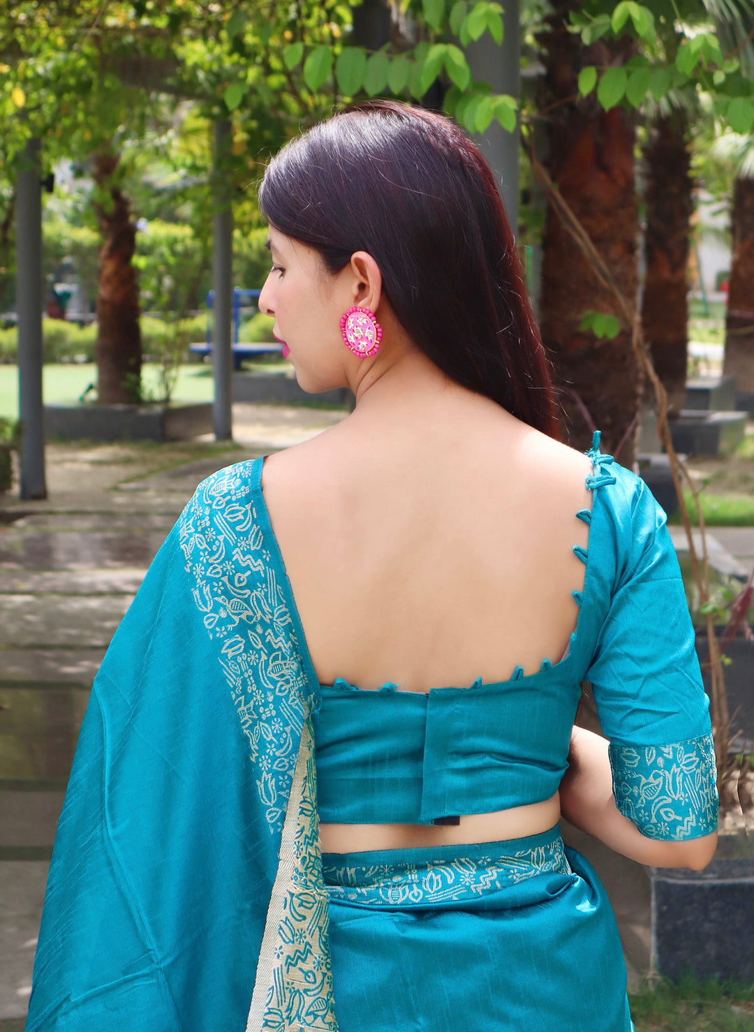 {Color} fancy sarees collection with a rich pallu and running blouse piece, ideal for special events.