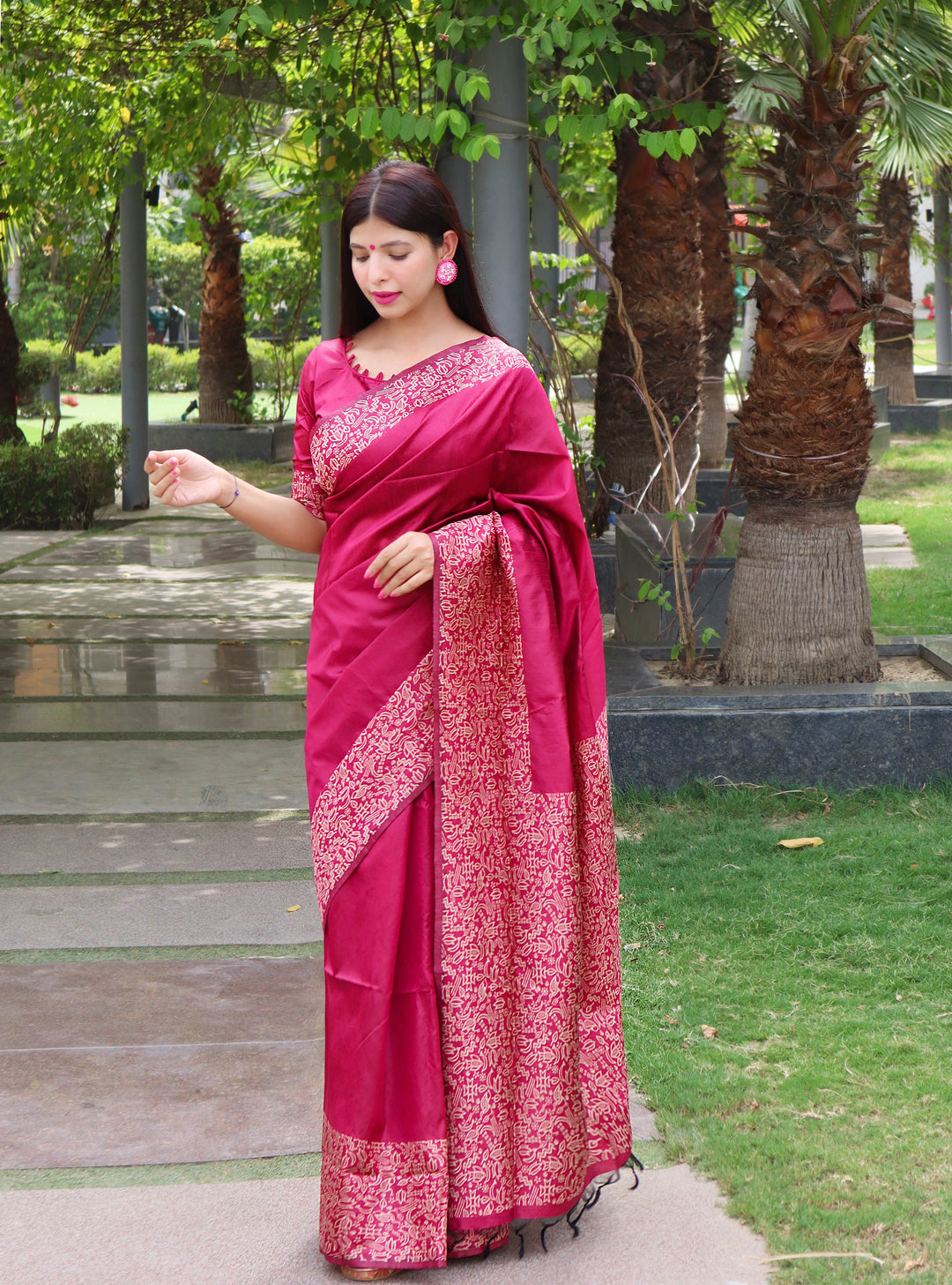 Embrace cultural fashion with this {color} traditional Indian saree, designed for weddings and festivals.