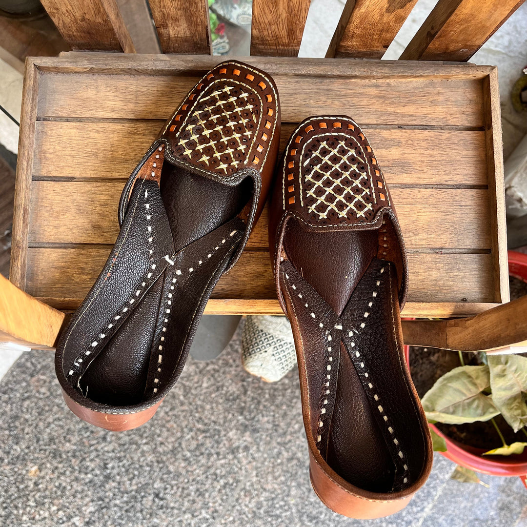 Mehfil Leather Juttis | Stylish Handcrafted Footwear with Intricate Cutwork