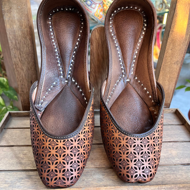 Mehfil Leather Juttis | Stylish Handcrafted Footwear with Intricate Cutwork