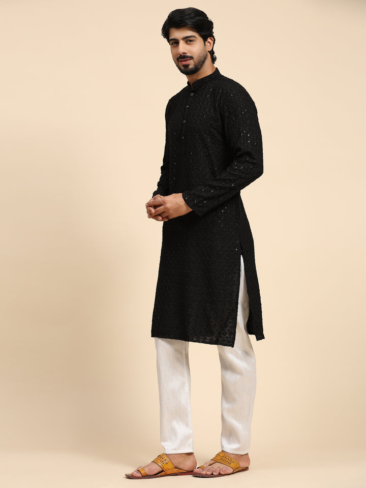 Rayon Cotton Kurta Set | Intricate Weaved Chikankari for Festive Occasions