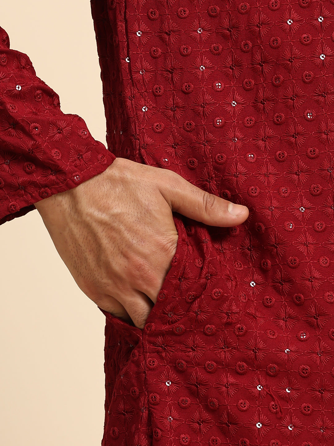 Rayon Cotton Kurta Set | Intricate Weaved Chikankari for Festive Occasions