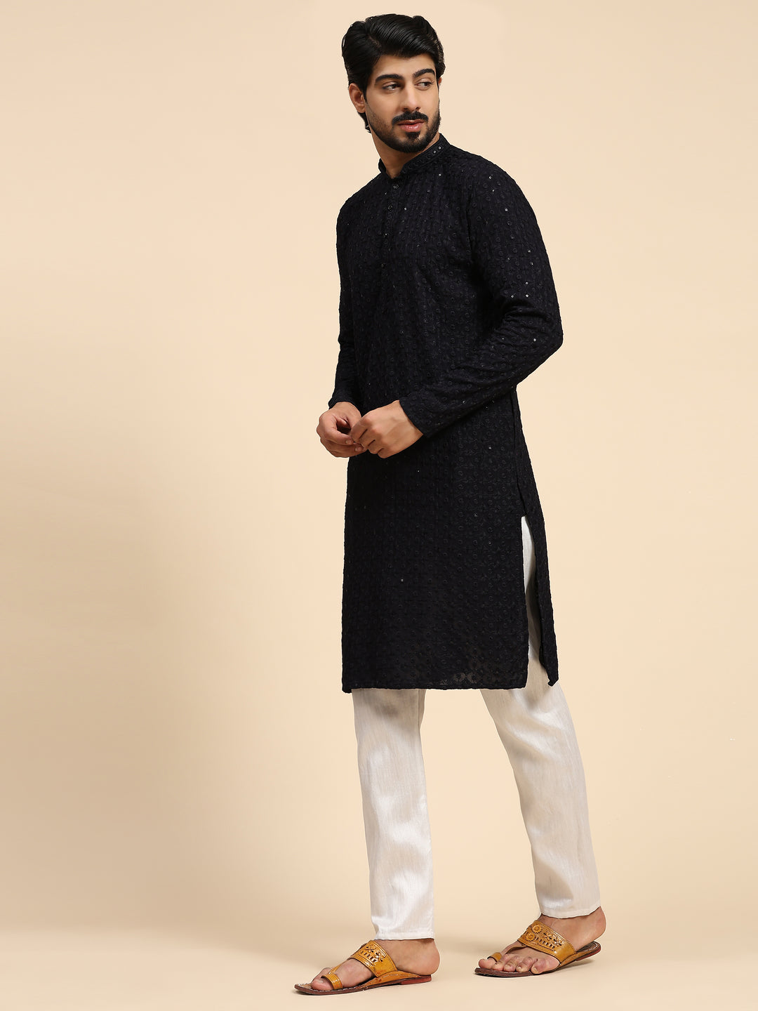 Rayon Cotton Kurta Set | Intricate Weaved Chikankari for Festive Occasions