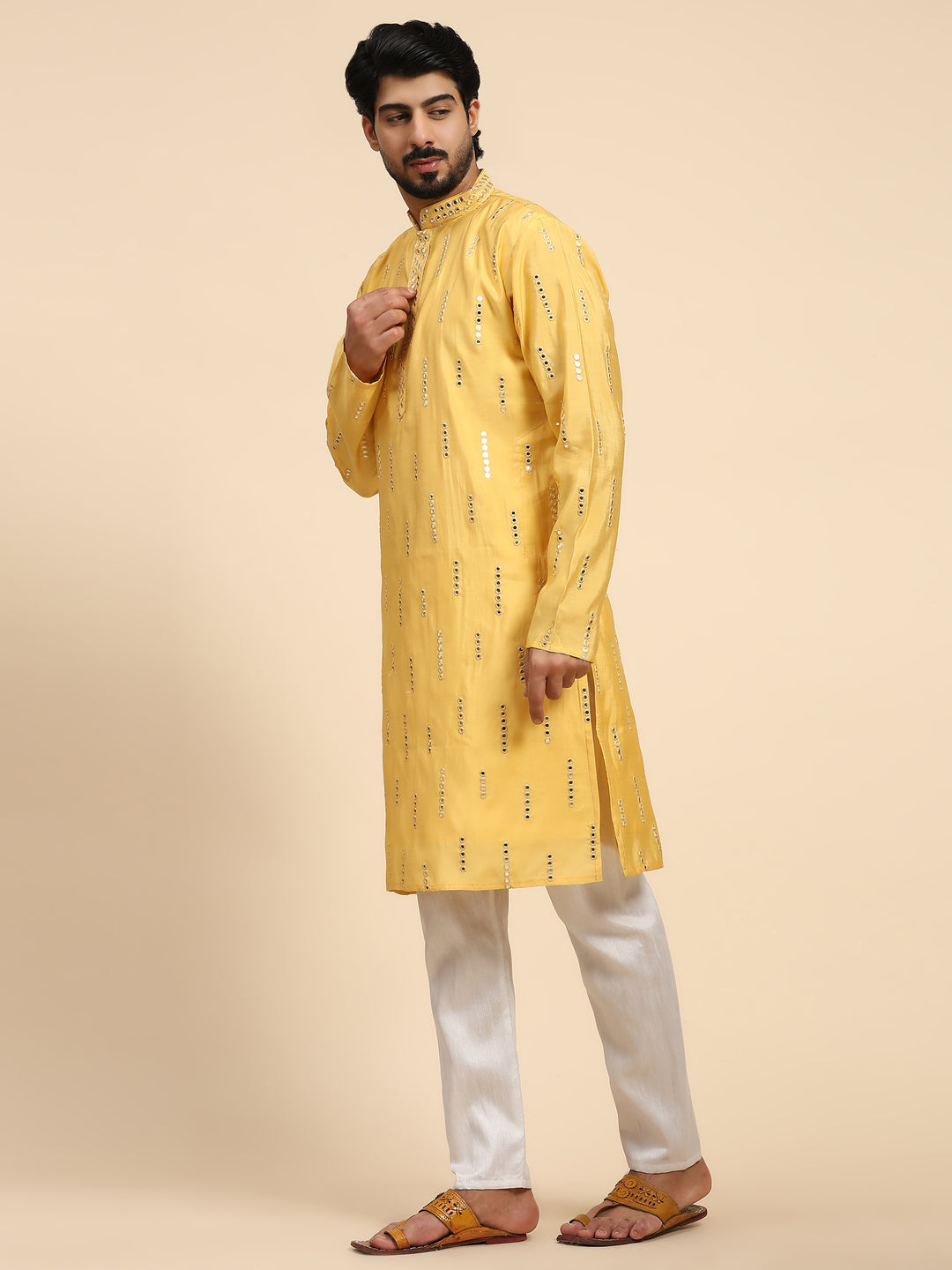 Designer Silk Kurta Set | Sophisticated Festive Wear for Haldi Ceremonies