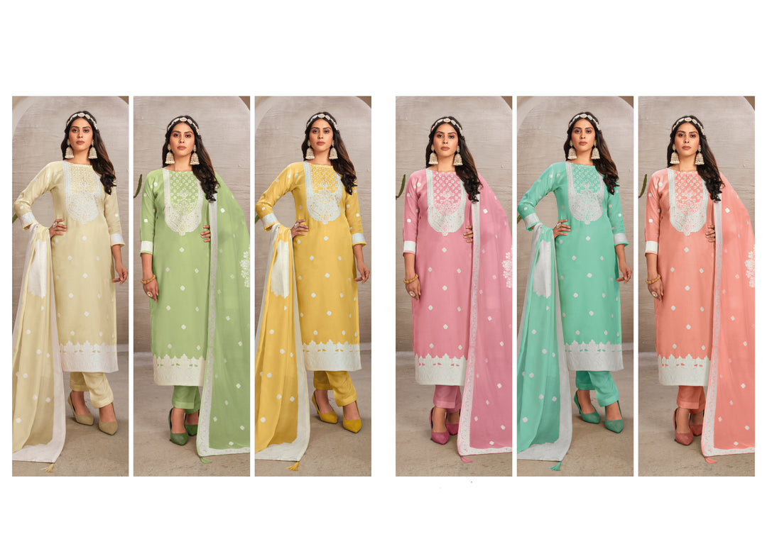 Stunning Organza Salwar Kameez with Floral Print and Embroidered Neckline | Perfect Festive Wear