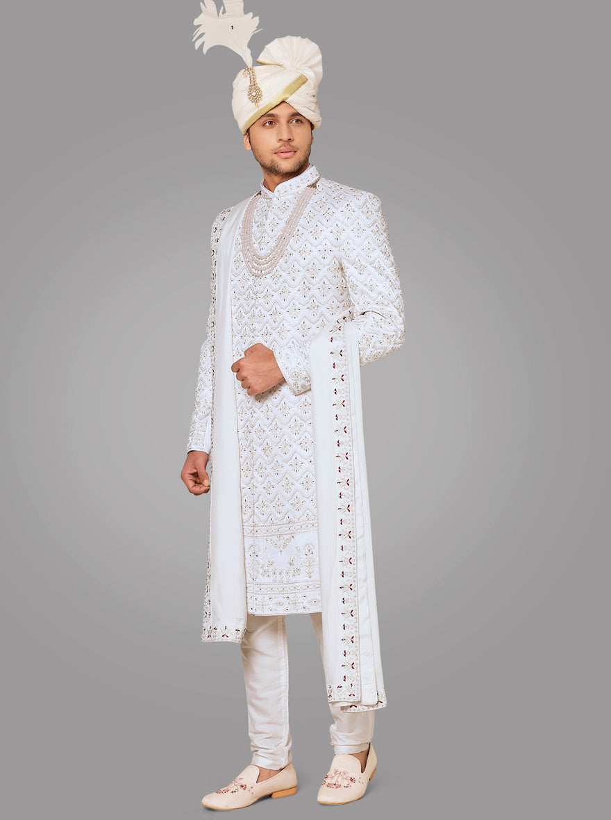 Perfect for special occasions, this sherwani offers a beautiful blend of elegance and classic style.