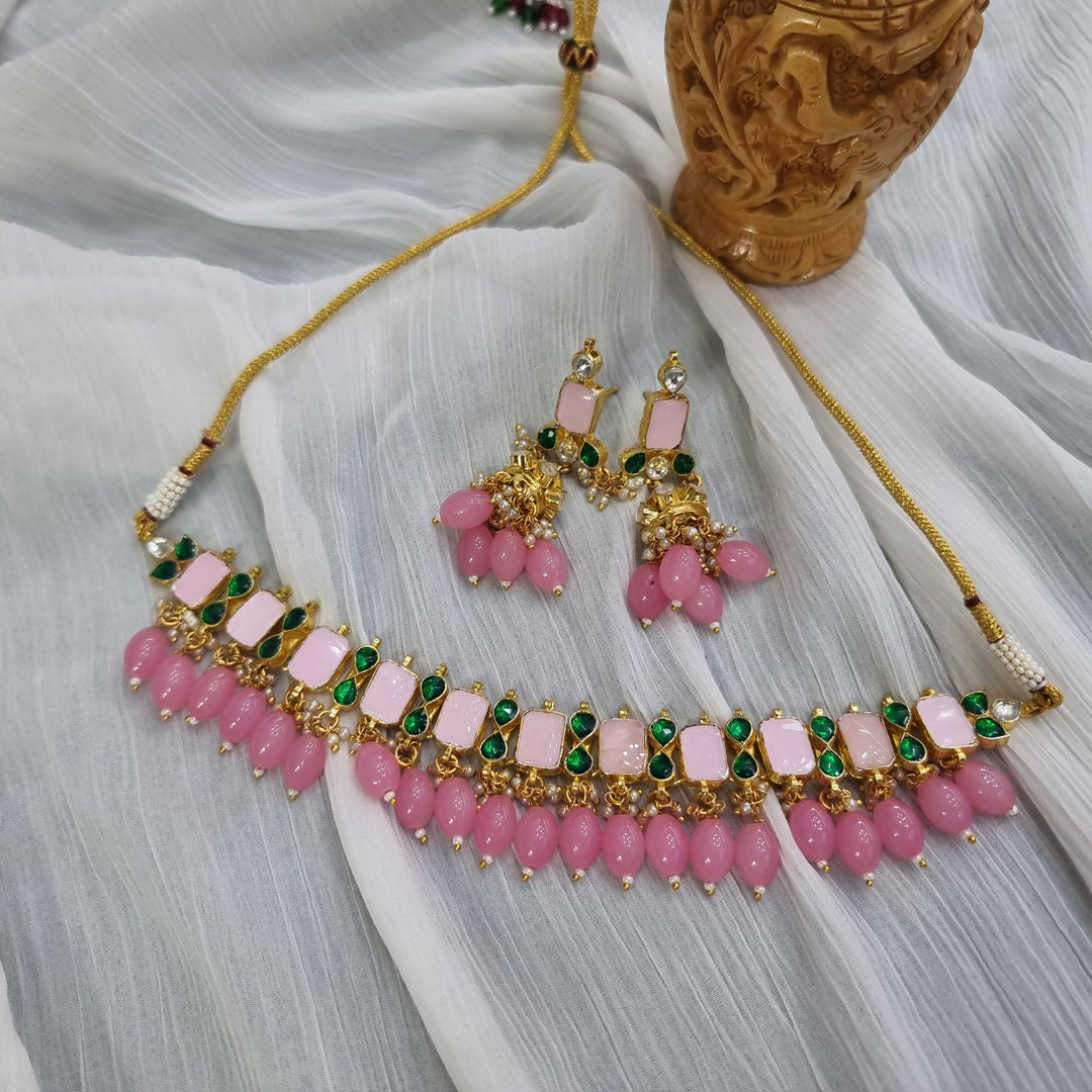 Baby Pink Square Jewelry Set, a designer set for every occasion.