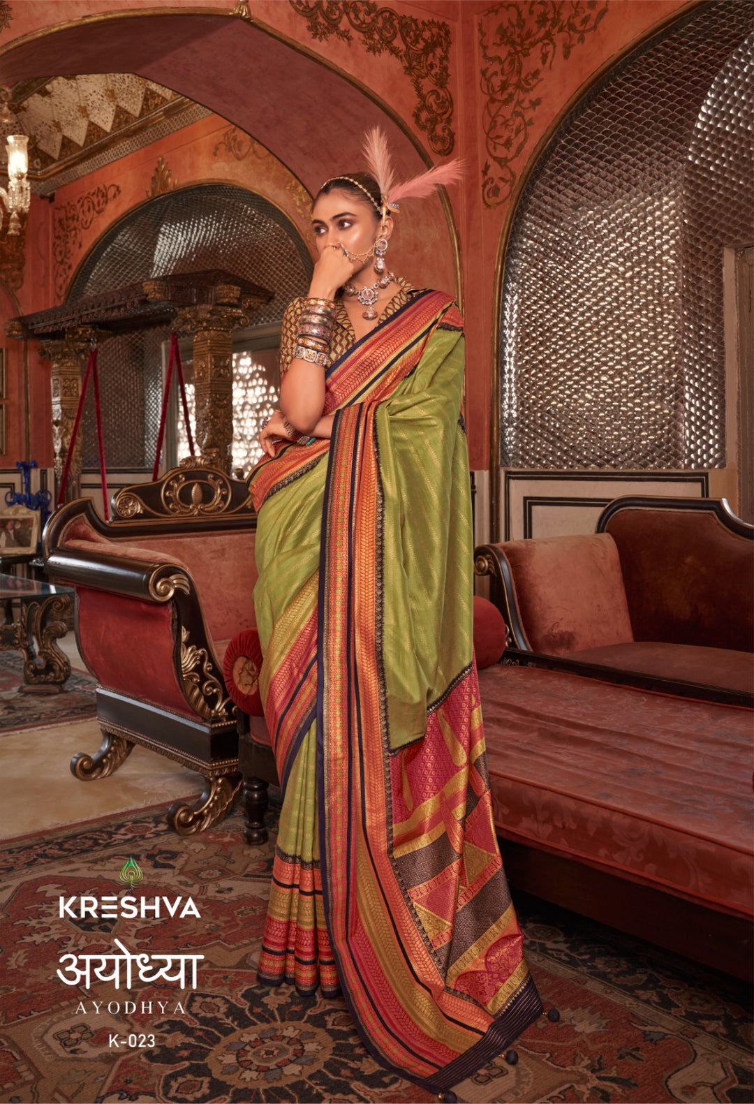 Kanjivaram Silk Saree with Zari Weaving & Gold Finish | Customizable Blouse Included