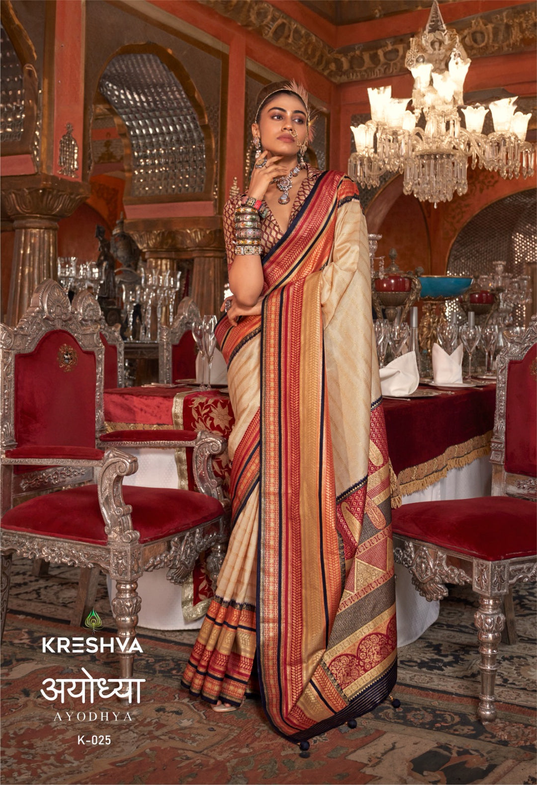 Kanjivaram Silk Saree with Zari Weaving & Gold Finish | Customizable Blouse Included