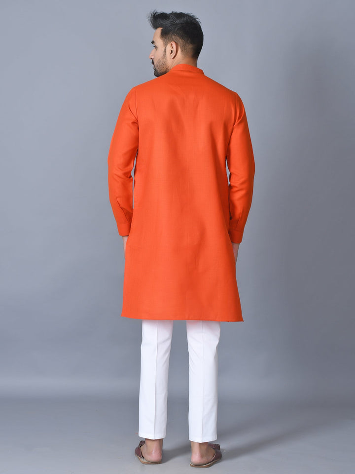 Textured Kurta Set | Festive Cotton Blend Mandarins with Pyjamas