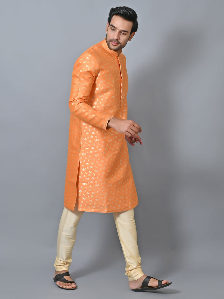 Printed Floral Kurta Set | Festive Cotton Blend Knee Length Kurtas