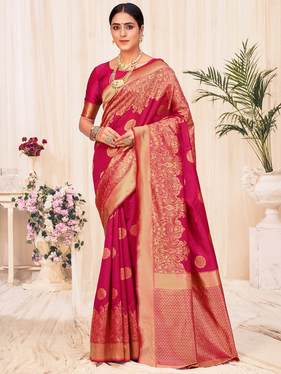 Red silk saree crafted for elegance and style.