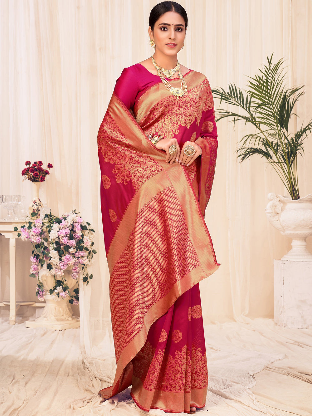 Vibrant color luxurious fabric exclusive attire crafted for elegance and style.