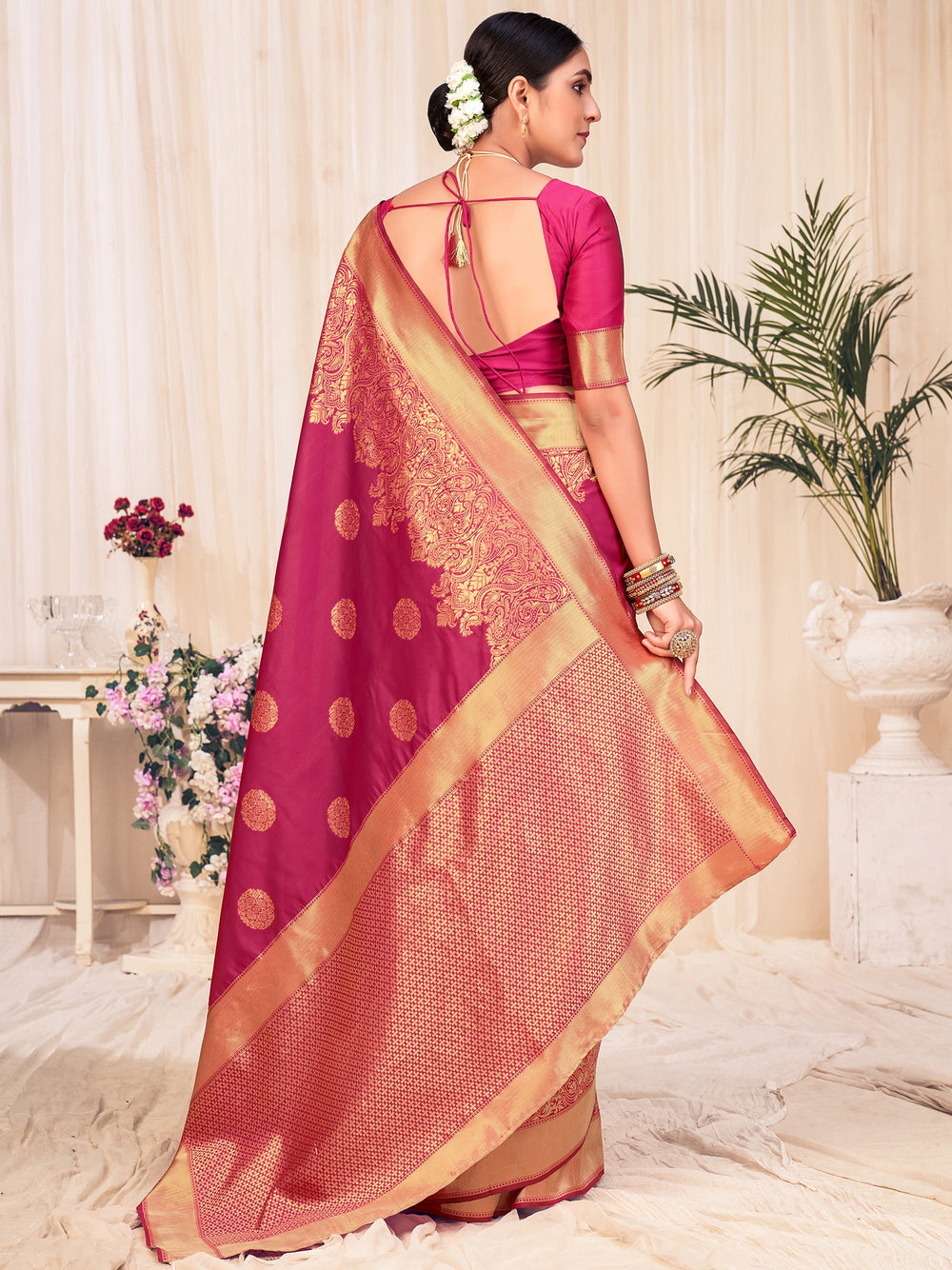 Vibrant color luxurious fabric exclusive attire crafted for elegance and style.