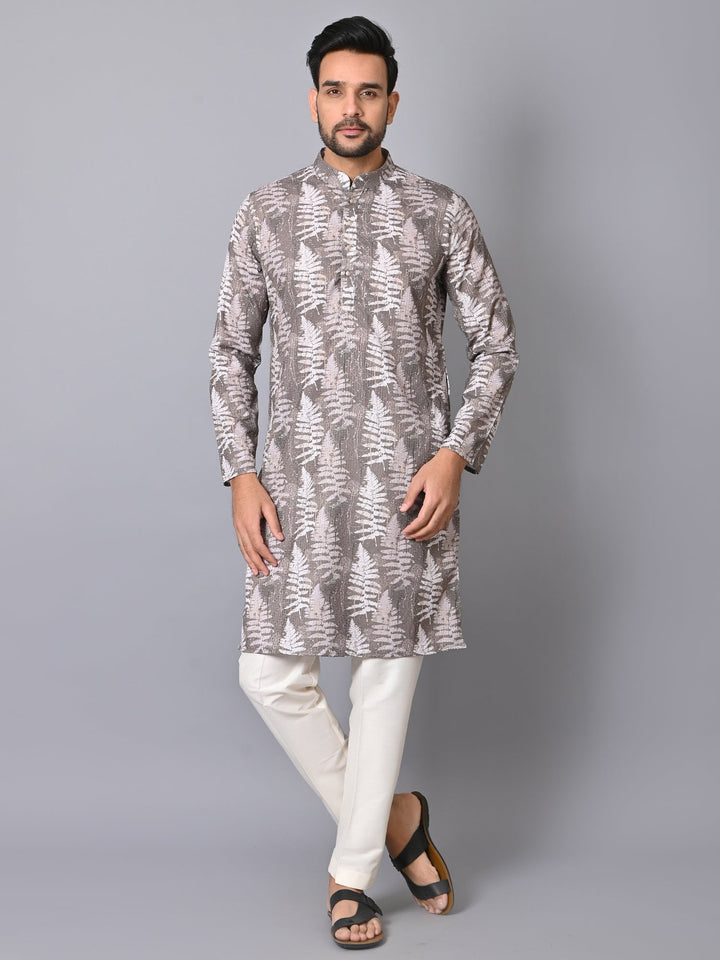 Sequence Printed Kurtas for Festive Occasions | Stand Collar Full Sleeves