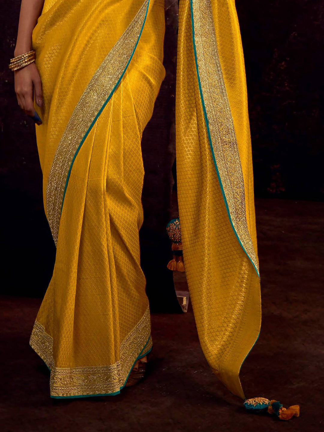 Vibrant color luxurious fabric exclusive attire crafted for elegance and style.