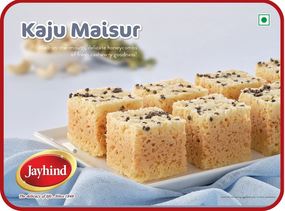 Kaju Mysore Sweet Traditional Indian mithai made with cashews, ghee, and cardamom for a rich, fudgy texture.