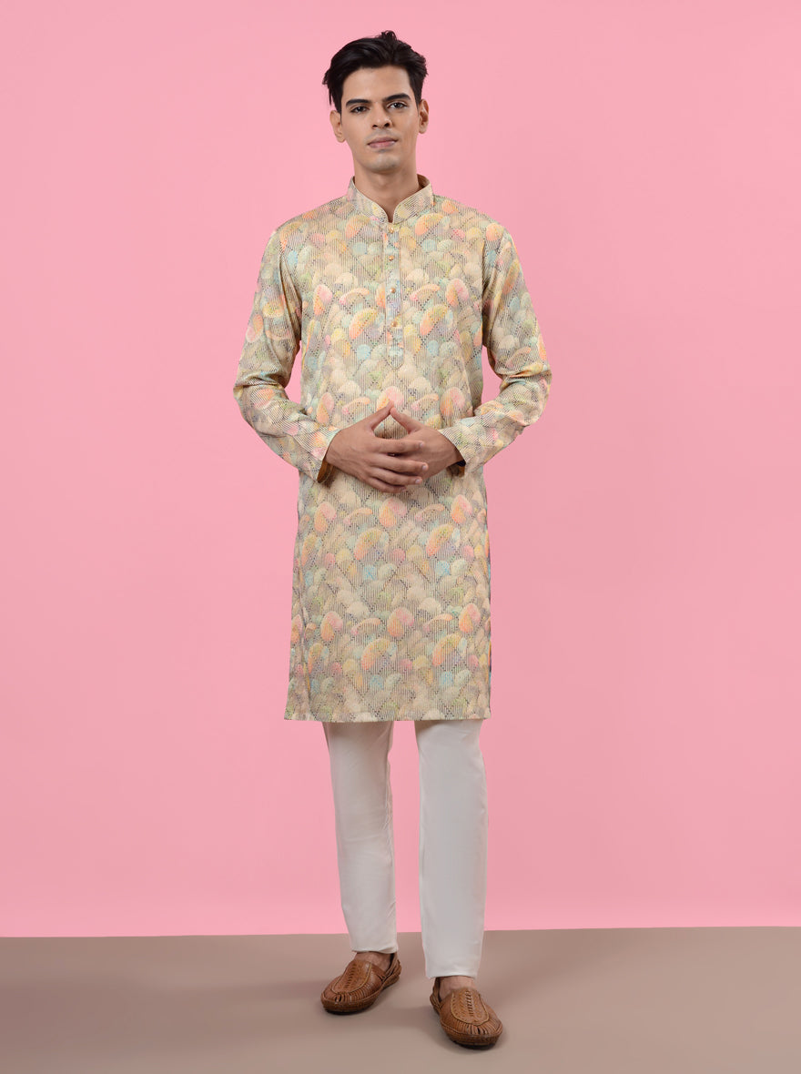 Celebrate in style with our cream kurta pajama, perfect for traditional occasions in the USA.