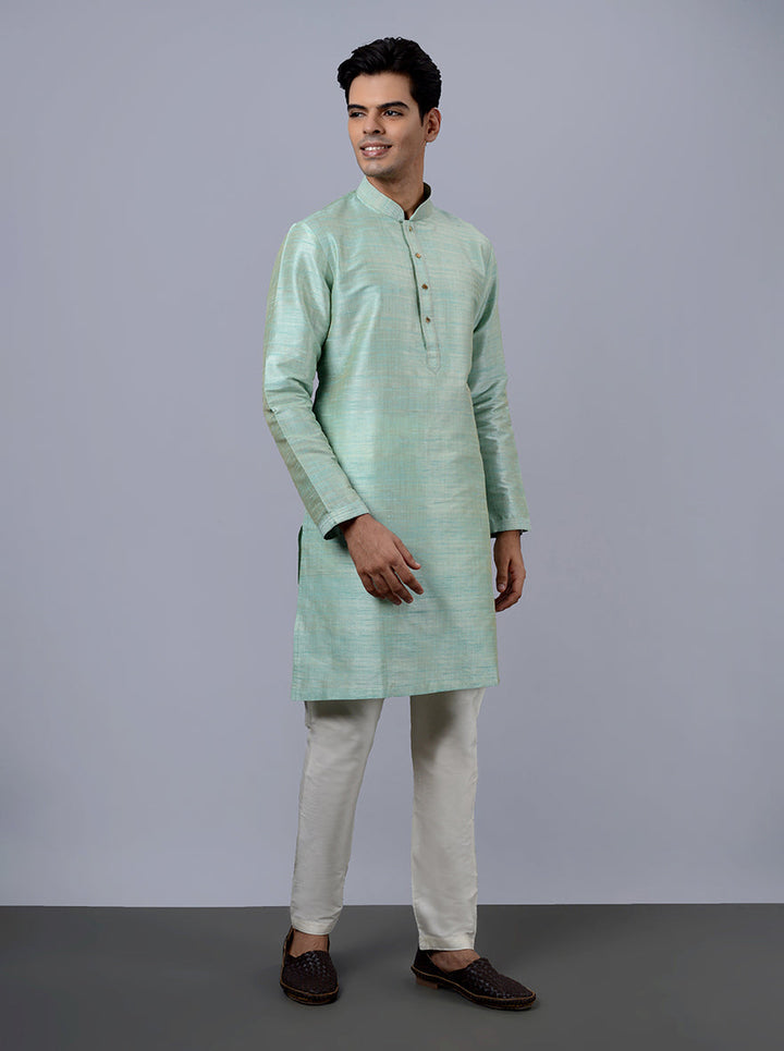 Unique mint green kurta for various celebrations, showcasing sophistication.