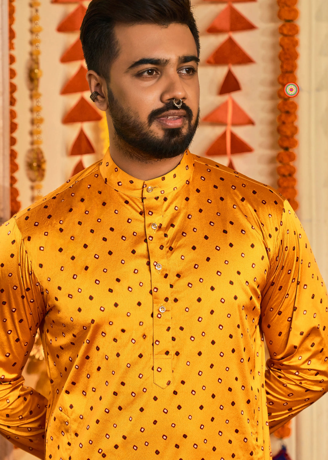 Designer Gajji Silk Kurta | Printed Work for Traditional Navratri Events