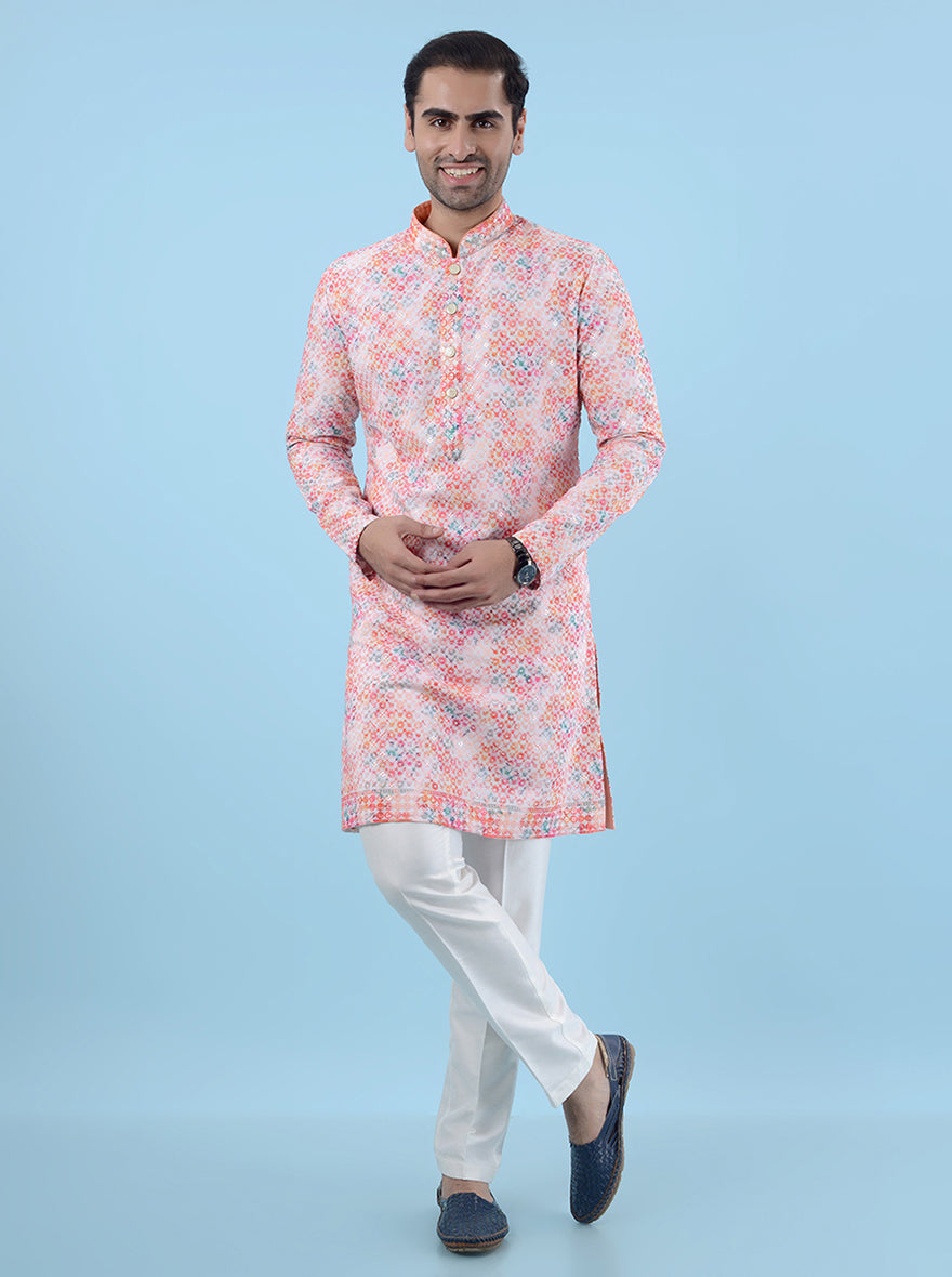 Comfortable pink kurta pajama, ideal for USA cultural celebrations.