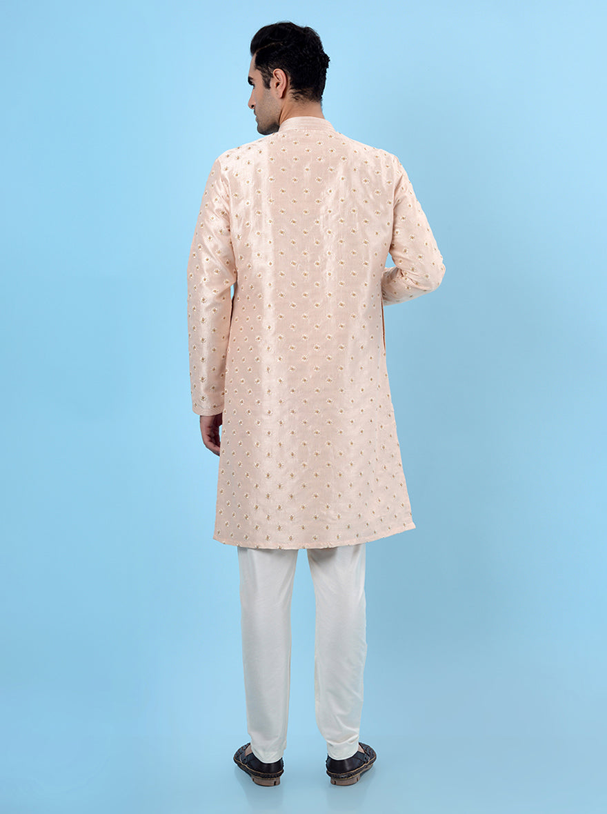 Elegant peach kurta pajama, ideal for enhancing your ethnic style.