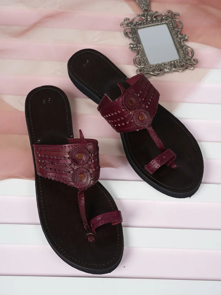 Genuine Leather Brown Kolhapuri Sandals | Comfortable and Stylish Design