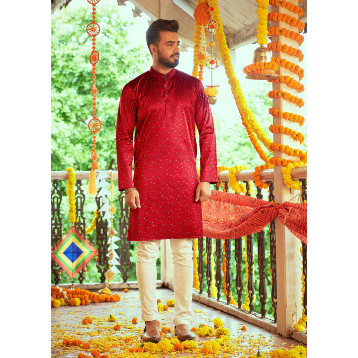 Designer Gajji Silk Kurta | Printed Work for Traditional Navratri Events