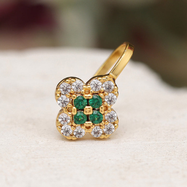 American Diamond Nose Pin Set | Gold Plated Alloy