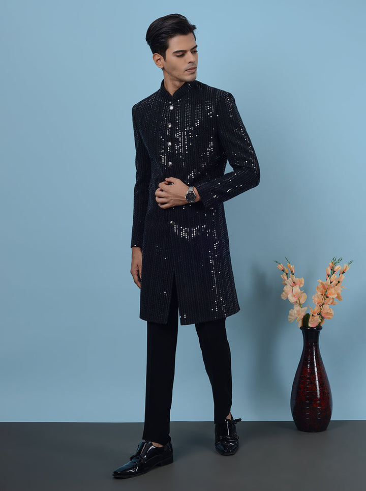 Elevate your ethnic wardrobe with the Black Indo-Western set, ideal for weddings and festive occasions in the USA.