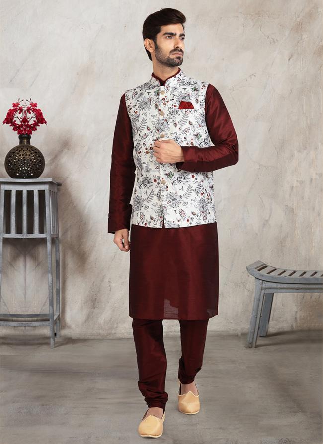 Sophisticated Formal Art Silk Premium Kurta Pajama Jacket | A Must-Have for Exclusive Festive Wardrobes