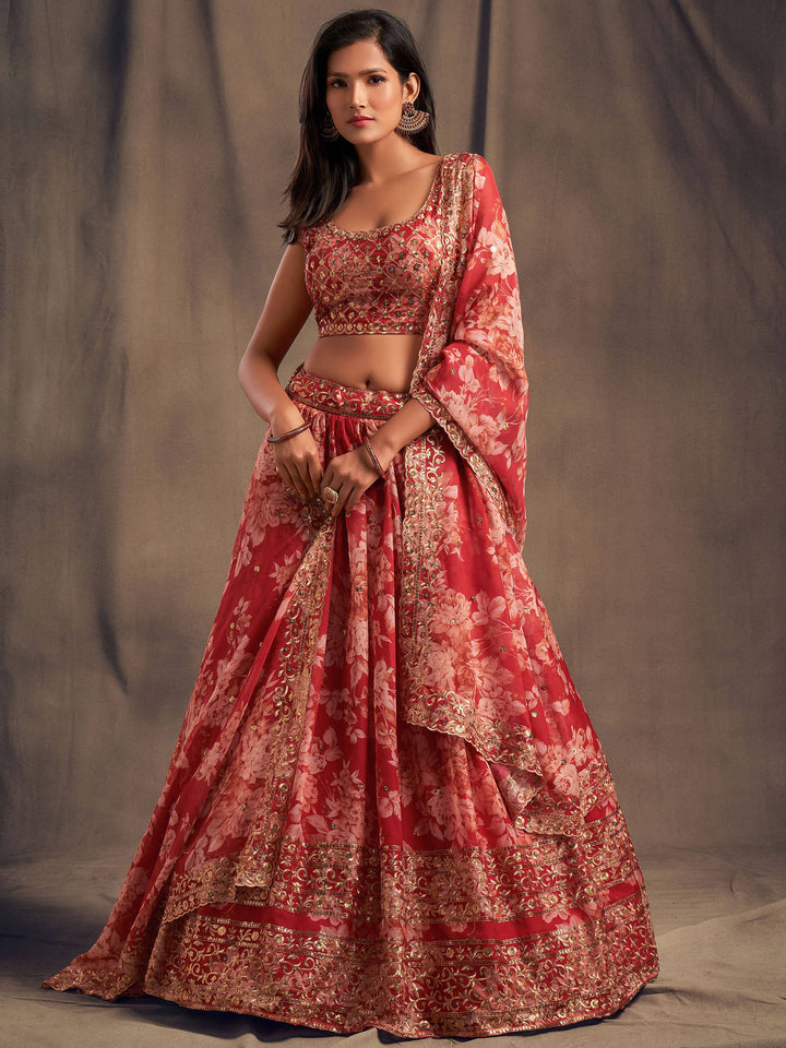 Designer red lehenga choli for weddings and ceremonies