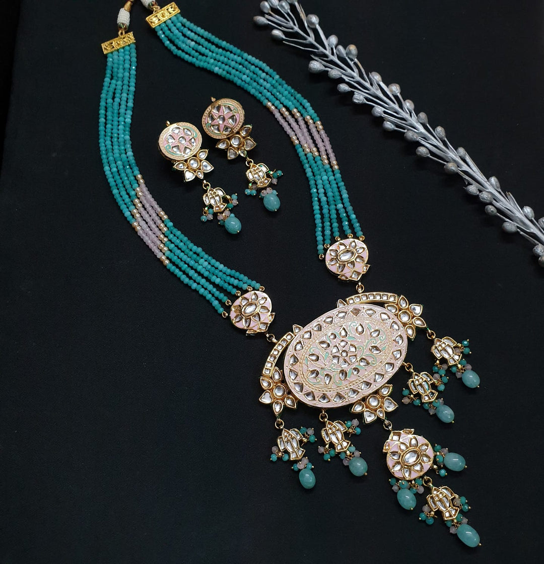 Elegant Gemstone Pendant Set | Luxurious Necklace & Earring Combo