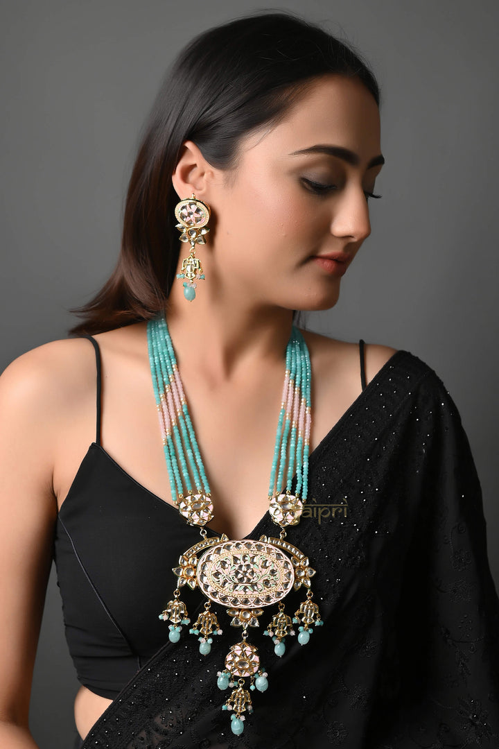 Elegant Gemstone Pendant Set | Luxurious Necklace & Earring Combo