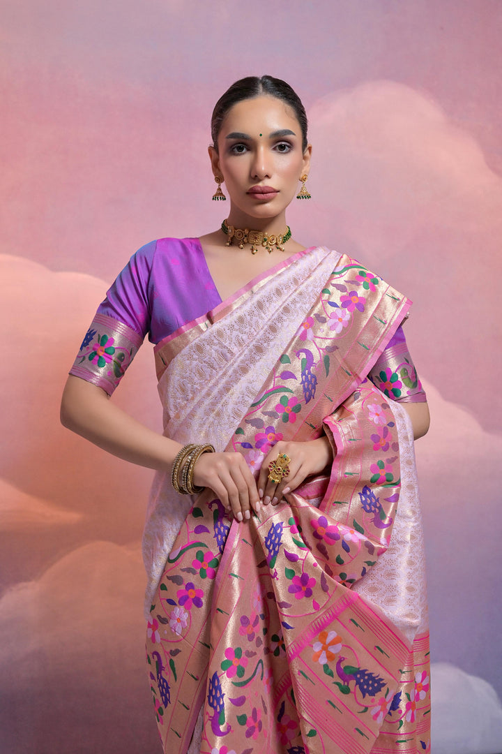 Rich Kanjivaram weave Banarasi saree with zari pallu, tailored for USA audience