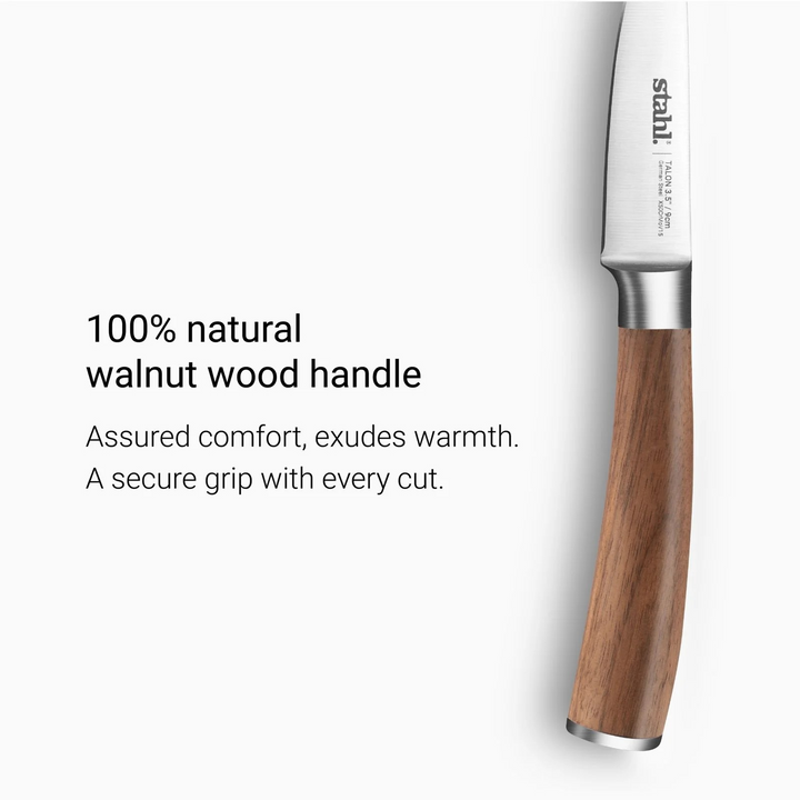 Stahl Talon Paring Knife |  Walnutwood Handle, 3.5 Inches / 9 cm